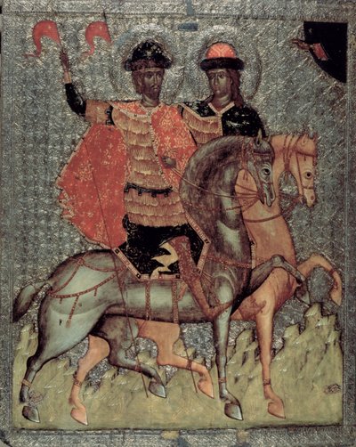St. Boris and St. Gleb Mounted by Novgorod School